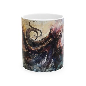 Legendary Kraken Coffee Mug, Kraken Coffee Mug, Fantasy Kraken Mug, Cool Mug, Fantasy Mug, Fantasy Gifts for Him/Her, Fantasy Art