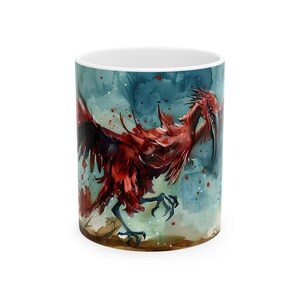 Death Bird Coffee Mug, Legendary Death Bird Coffee Mug, Cool Mug, Fantasy Mug, Fantasy Lover Gifts for Him/Her, Fantasy Creature Art