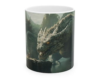 Greenland Dragon Coffee Mug, Cool Mug, Fantasy Mug, Fantasy Lover Gifts for Him/Her, Fantasy Art, Dragon Coffee Mug, Dragon Themed Mug