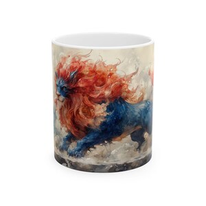 Azure Lynx Coffee Mug, Legendary Lynx Mug, Fantasy Lynx Coffee Mug, Cool Mug, Fantasy Mug, Fantasy Lover Gifts for Him/Her, Fantasy Art