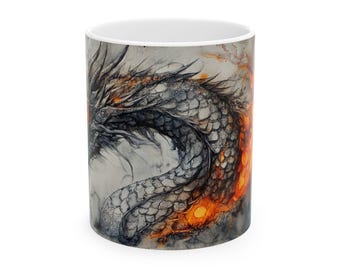 Dragon Coffee Mug, Fantasy Dragon Coffee Mug, Fantasy Dragon Mug, Cool Mug, Fantasy Mug, Fantasy Gifts for Him/Her, Fantasy Dragon Art