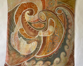 オリジナルバティック絵画（1960年代）ジョグジャカルタ ジャワ