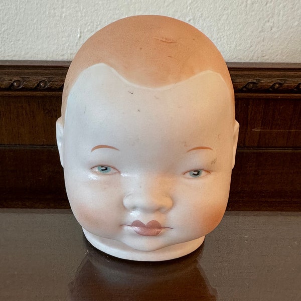 Vintage Newborn Baby Doll Head Japan - Doll Making Parts - Vintage Doll Head - Halloween Doll Decor