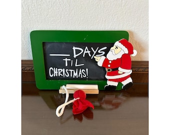 Vintage House Of Lloyd Christmas Countdown Santa Chalkboard 1995 Teacher Gift
