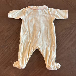 Carters Baby Girl One Piece Pink Floral Button Up Yellow 3 mo Terry Cloth image 3