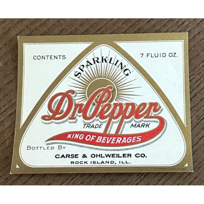 NOS Antique 1910 Dr. Pepper King of Beverages Bottle Label Soda ...