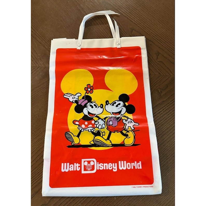 Walt Disney World Shopping Bag Tote Sack Mickey Minnie Mouse Vintage Bild 1