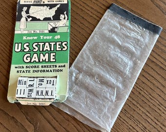 Vintage Know Your 48 US States Quiz Game