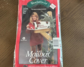 Allied Plastics Weatherproof Christmas Mailbox Cover Merry Christmas Vintage