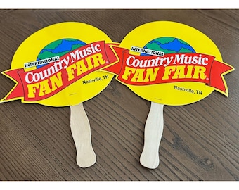 Vintage International Country Music Fan Fair Nashville TN Hand Fans Set of 2