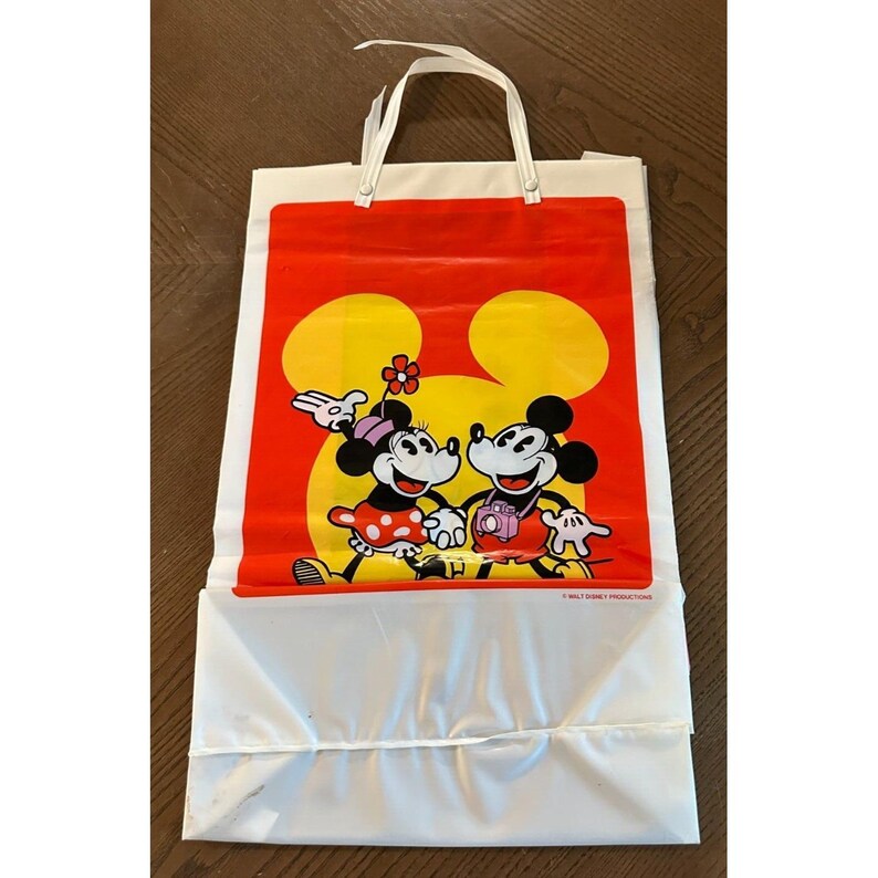 Walt Disney World Shopping Bag Tote Sack Mickey Minnie Mouse Vintage Bild 4