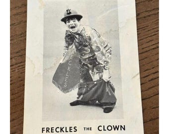 Vintage Bill Jackson Freckles The Clown 2.5'' x 3.5'' Advertisement Print Photo