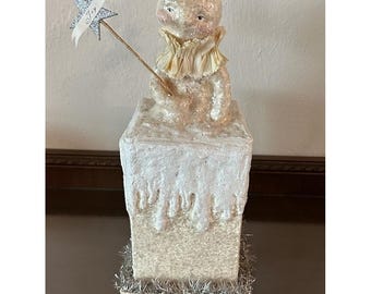 Vintage Dee Foust for Bethany Lowe 15" Moon Snow Man Christmas Star Retired