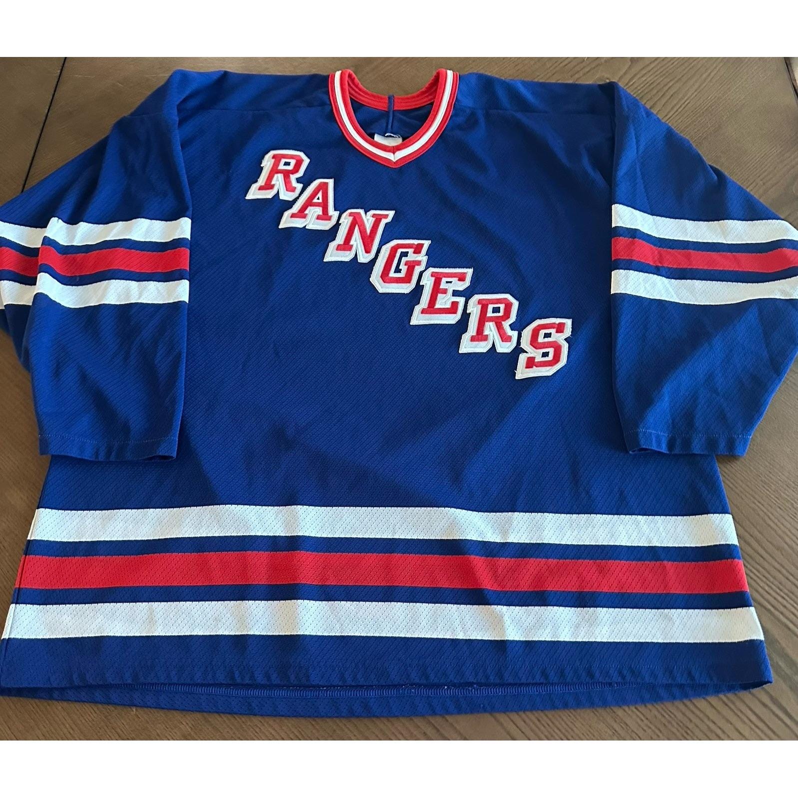 希少 USA製 CCM MASKA ニューヨーク レンジャース ホッケーシャツ Vintage New York Rangers CCM Maska Blue NHL Hockey Jersey Men's