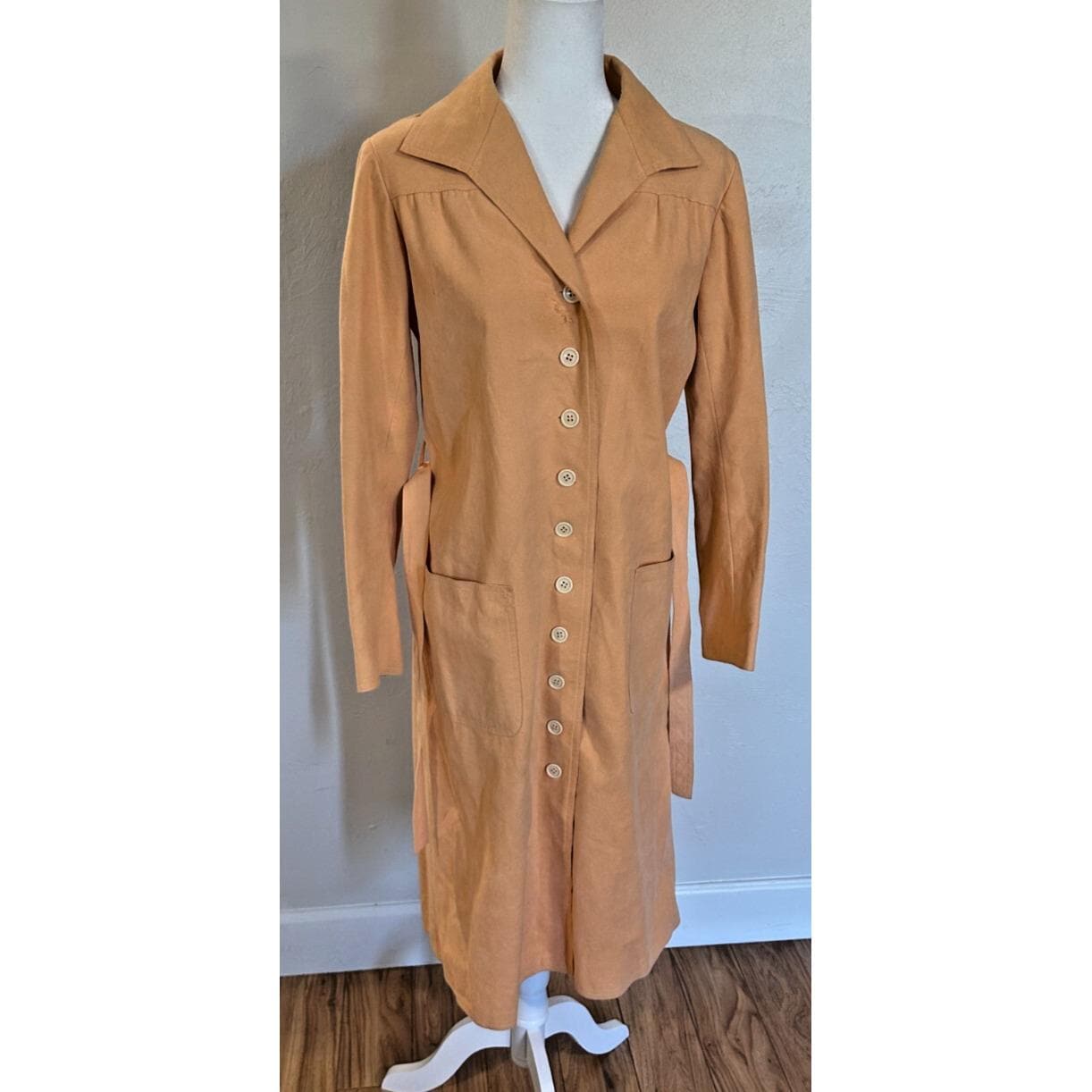 Peach Trench Coat - Etsy