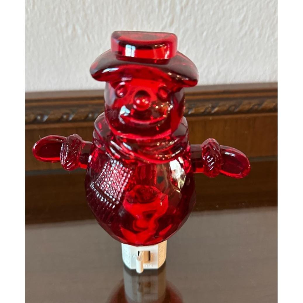 Vintage Red Plastic Snowman Christmas Night Light Swivel Plug - Etsy