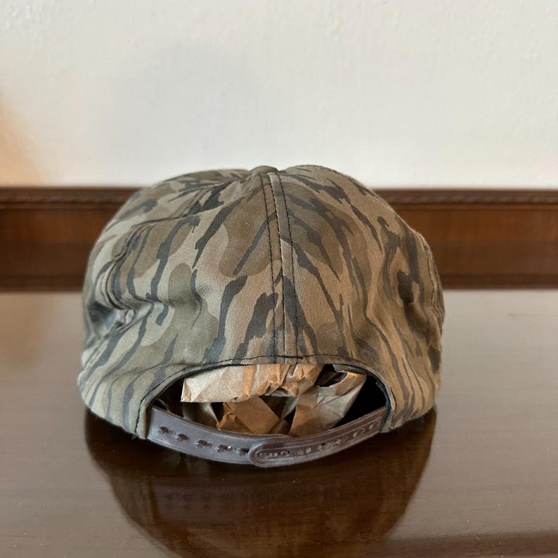 Gorra vintage Southern Outdoors Mossy Oak Fall Camo Graphic, fabricada en EE. UU., años 90 imagen 2