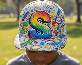 Kids Hat Template, Graffiti Alphabet PNG, Sublimation DTF Design (Digital Download)