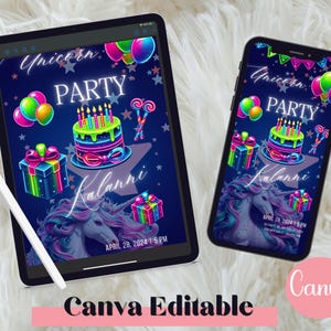 Animated Video Invitation Canva Template, Editable Digital Invite, Birthday, Baby Shower, Wedding, Event, Party, Editable Animated Invite