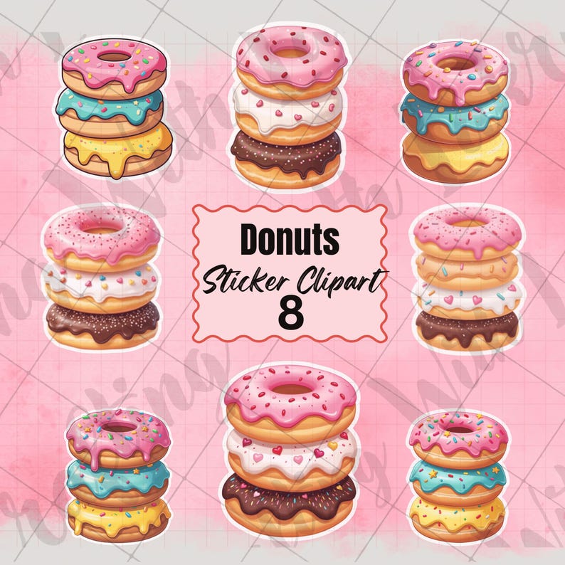 Simple Donut Basic Sticker Clipart PNG, Donuts Sweet Treats, Digital Download, Sticker Design ...