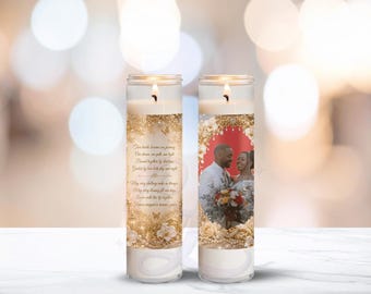 Wedding Keepsake | Photo Candle Wrap Decor Bride Groom PNG, Transparent Image Placement