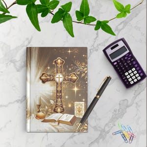 Biblical Journal Cover PNG: Prayer Notebook Design (11x8.5 Digital Download) Religious art