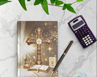 Biblisches Tagebuch-Cover (PNG): Gebetsnotizbuch-Design (11x8,5 Zoll, digitaler Download) Religiöse Kunst