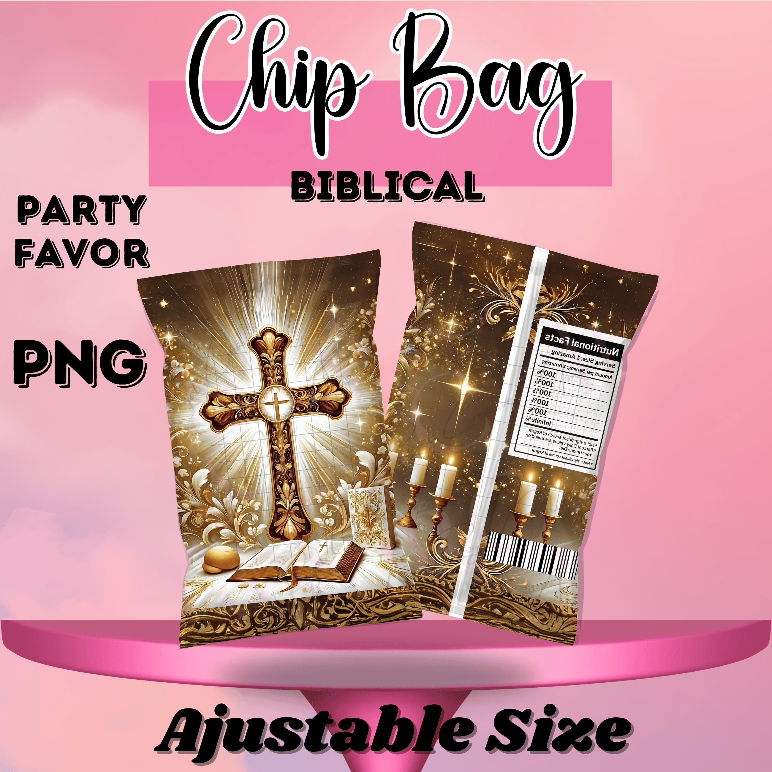 Biblical Chip Bag Template: Bible Treats, Church Party Favor PNG ...
