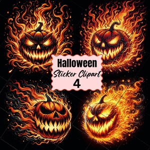 Spooky Halloween Clipart PNG: Haunted House, Pumpkins, Ghosts (Digital Download)