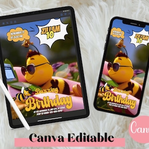 Animated Video Invitation Canva Template, Editable Digital Invite, Birthday, Baby Shower, Wedding, Event, Party, Editable Animated Invite