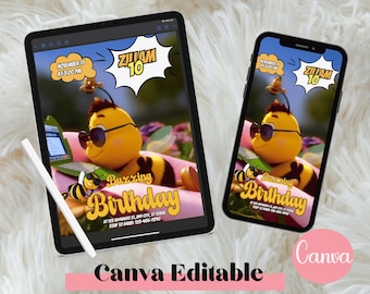 Animated Video Invitation Template: Editable Canva Digital Invite