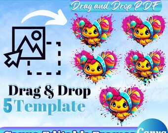 Heart Frame Template Bundle: Drag & Drop Canva Mockups (PDF Downloadable File)