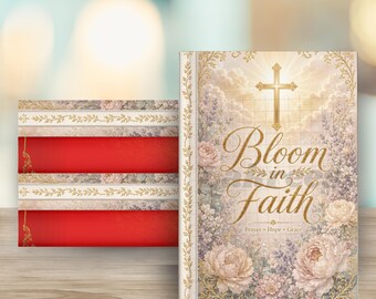 Biblical Journal Cover PNG: Prayer Notebook Design (11x8.5 Digital Download) Religious art