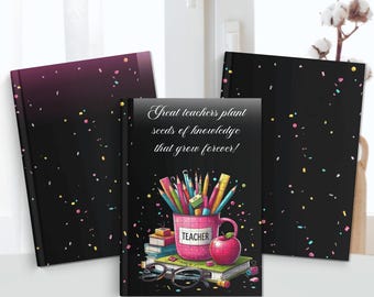 Teacher Gift Journal Cover Printable: 11x8.5 Notebook Design (Digital Download)