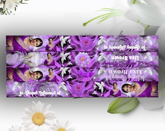 Personalized Memorial Ribbon Template: Editable Funeral Keepsake (Canva PDF)