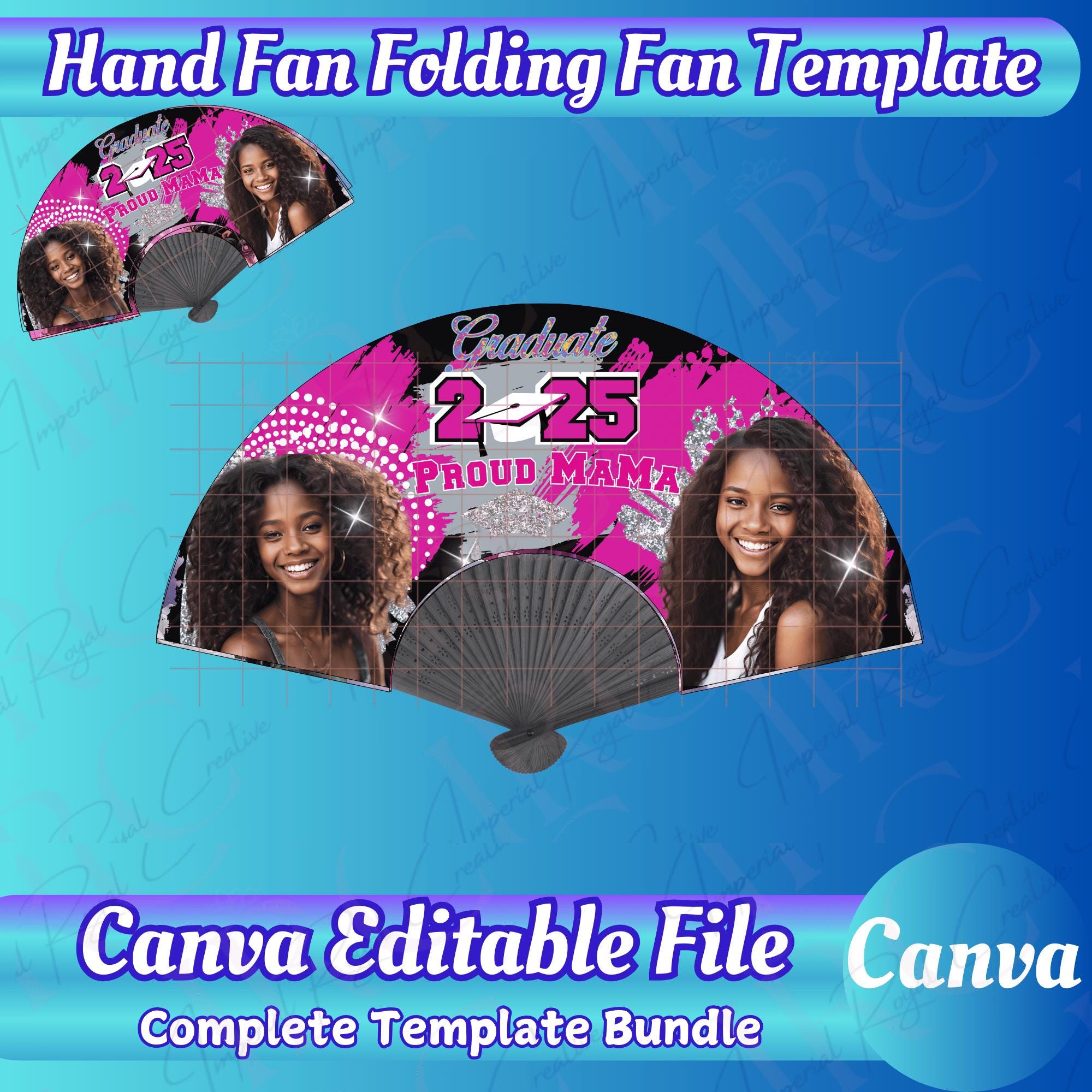 Customizable Hand Fan Template: Drag & Drop Image (PDF) - Etsy