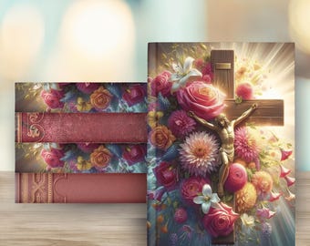 Biblisches Tagebuch-Cover (PNG): Gebetsnotizbuch-Design (11x8,5 Zoll, digitaler Download)