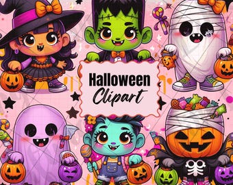 Halloween PNG Spooky Clipart, Haunted House, Pumpkins, Ghosts & Witches Digital Download, Stickers decals, Halloween sublimation, gothic
