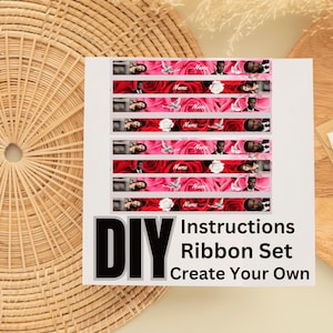 Modèle de ruban commémoratif bricolage : souvenir personnalisable (téléchargement numérique PNG)