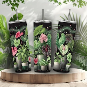 20oz Tumbler Wrap, Monstera Anthurium Journal Deign, Tropical Plant PNG Design Bundle Digital Download