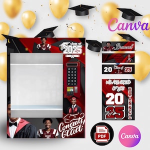 Graduation Vending Machine Template: Customizable Keepsake (Canva Editable PDF)