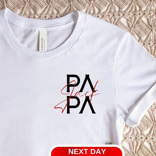 Custom Papa Shirt, Dad Tshirt, Personalized With Name Daddy Tee, Gift for Grandparents, New Grandpa Clothing, Husband Outfit, Men Top,