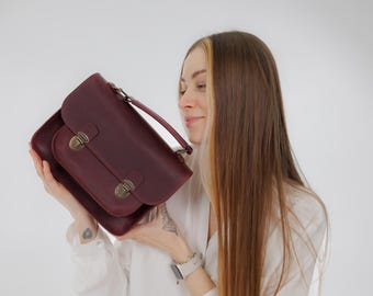 Genuine Leather Top Handle Bag for Women, Leather Shoulder Bag, Leather Messenger Bag, Leather Shoulder Bag, Leather Crossbody Bag for Women