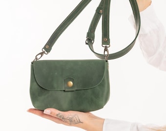 Mini leather handbag, Leather crossbody bag, Crossbody Cell Phone Bag in 9 colors, Leather Purse for Women, Minimalist Cross Body Bag Gift