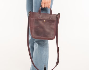 Bolso de mano de cuero genuino hecho a mano para mujer, bolso de hombro de cuero, bolso tote de cuero, bolso cruzado de cuero, bolso cruzado para mujer