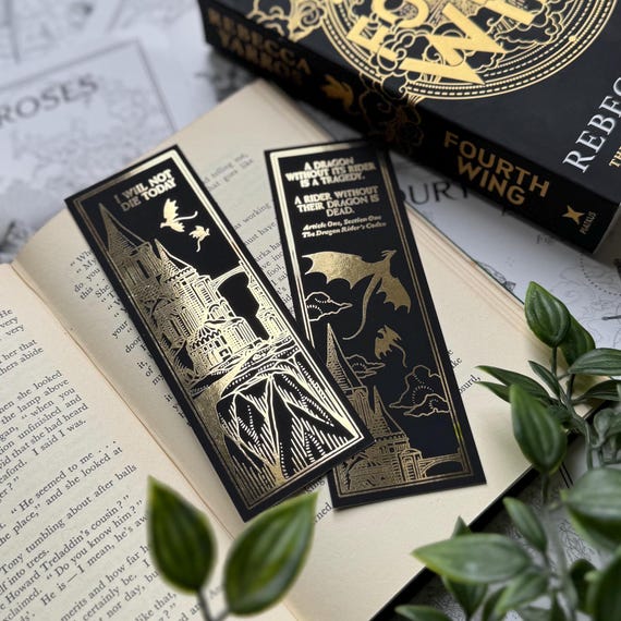 Fourth Wing fantasy bookmark