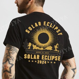 Kosmische Fusion Total Solar Eclipse 2024 Herdenkingsmunt T-shirt 8 april 2024 Vintage T-shirt Design Souvenir Cadeau Digitaal Bestand PNG