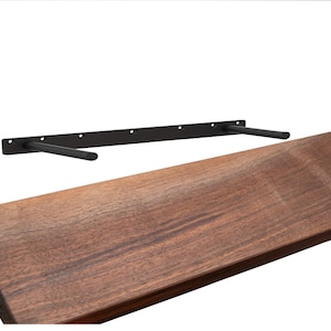 Estante flotante de nogal negro americano natural: Estantes de pared de madera rústica