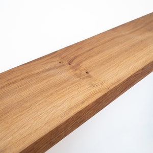 Natural Oak Floating Shelf: Rustic Wood Wall Shelves with Hidden Brackets