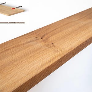 Natural Oak Floating Shelf: Rustic Wood Wall Shelves, Custom Size